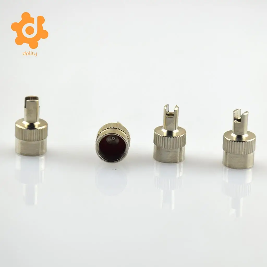 4 Pieces Motorcyle Car Slotted Head Valve Stem Caps with Core Remover Tool Set of 4 slotted caps With Valve Core Remover
