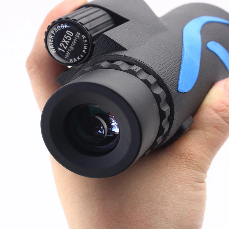 Handheld Monocular 12x50 Telescope for Phone HD Waterproof Wide Angle Outdoor Camping Hunting Monoculars with Tripod