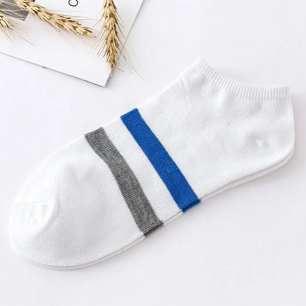 

Breathable Ankle High Men Stretchy Stripe Length Daily Cut absorbent Sweat Regular 1 Socks Short Low Casual Pair