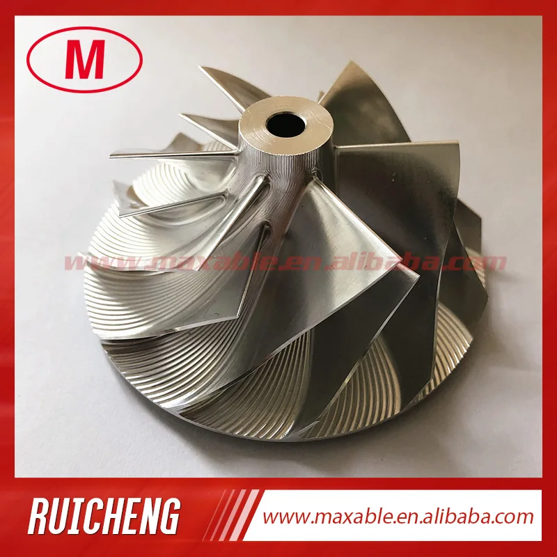 GT3037 57.04/76.13mm 6+6 blades reverse turbocharger billet/milling/aluminum 2618 compressor wheel