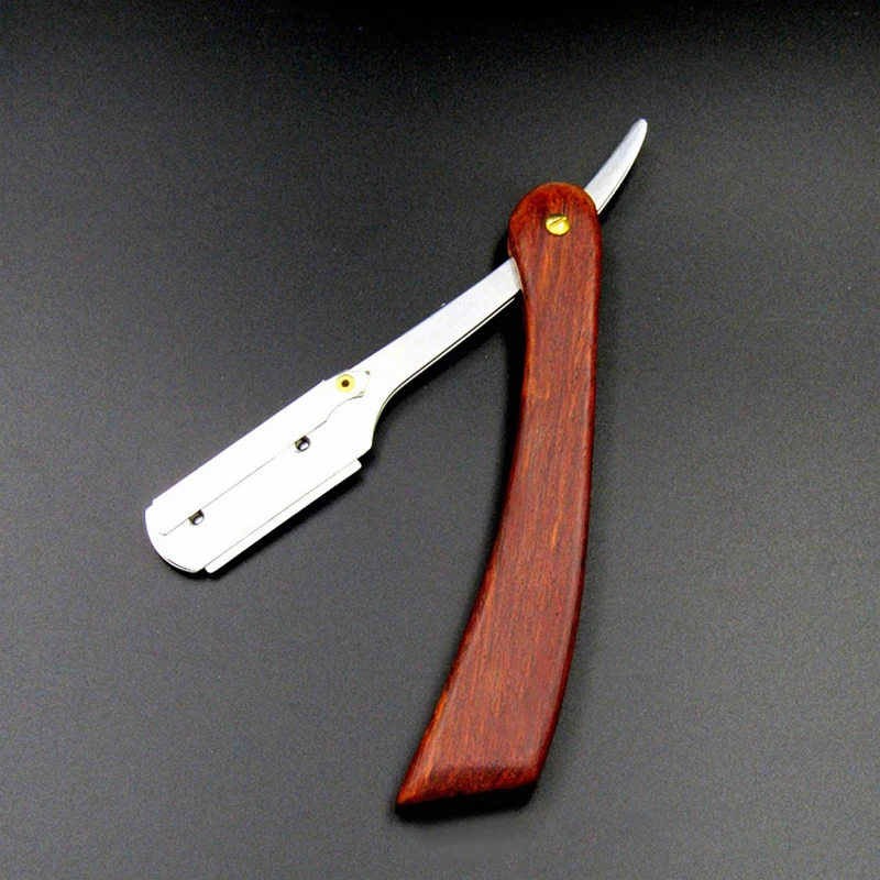 Твердая деревянная ручка Парикмахерская Стрижка волос бритва для бритья Профессиональный парикмахерский нож для волос s Лезвия сменного типа нож