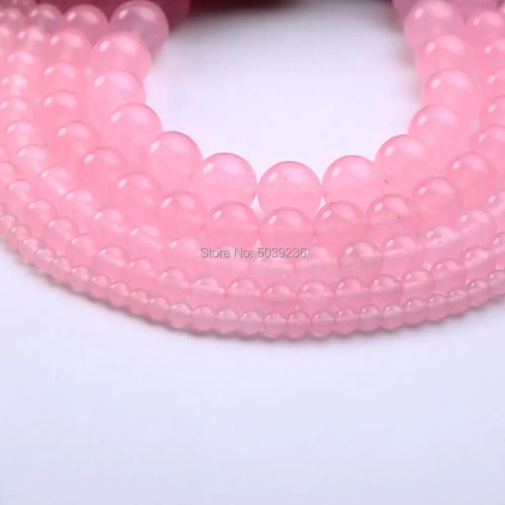 Wholesale Light Pink Jades Beads Natural Stone Loose for Jewelry Making 4-12mm Pick Size DIY Bracelet Necklace | Украшения и