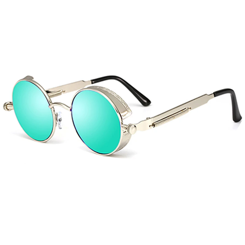 QIFENG стимпанк очки, солнцезащитные очки для мужчин и женщин, брендовые дизайнерские винтажные Круглые Солнцезащитные очки для ретро UV400, женские и мужские очки QF025
