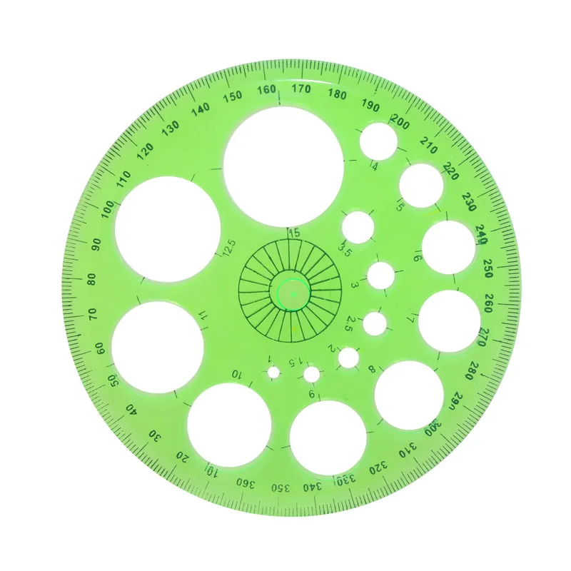 Regle - equerre,Règle de dessin ronde multifonction,4 pièces,pour ...