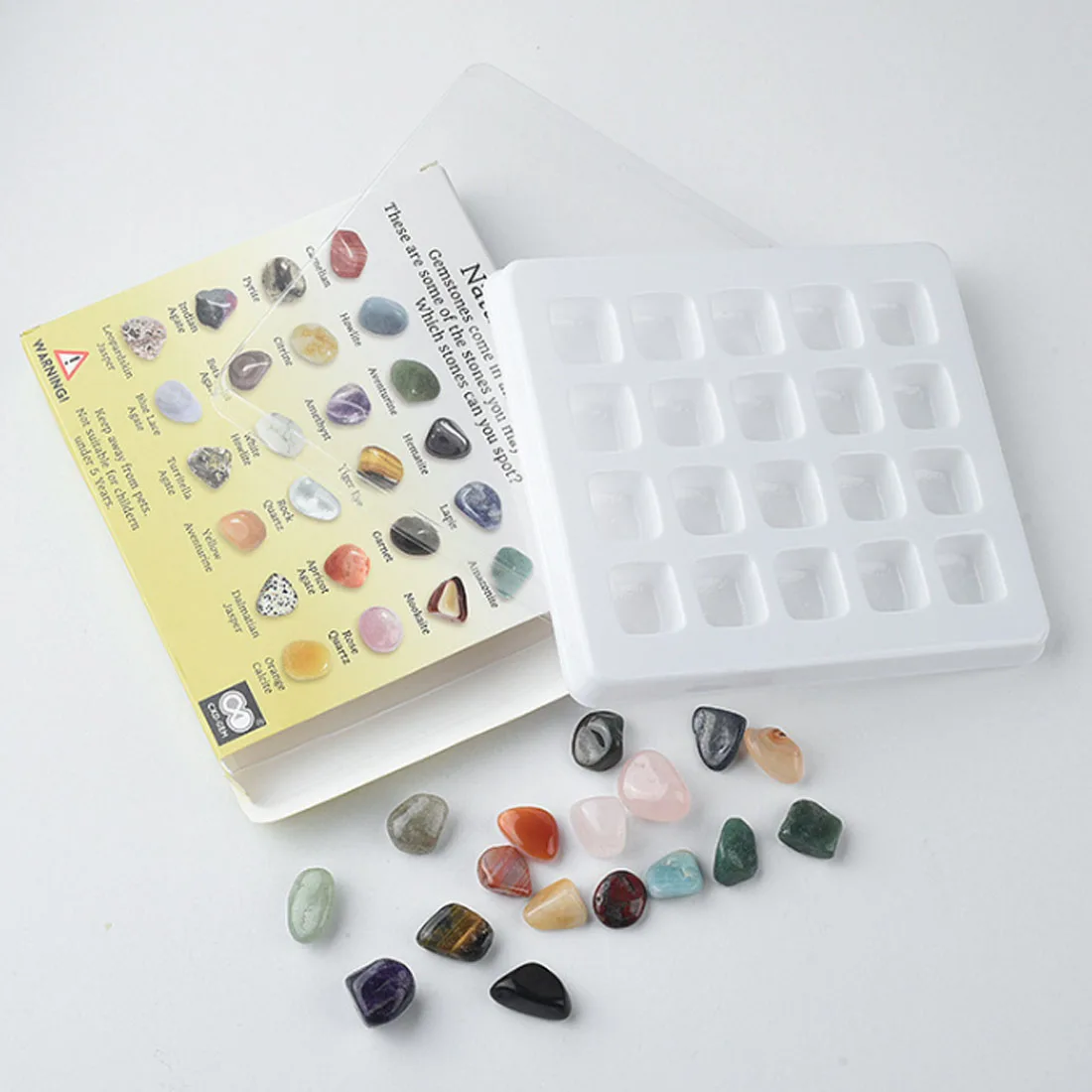 Surwish 20 слотов природные драгоценные камни детская Коллекционная коробка подарочная Когнитивная Discovery игрушка