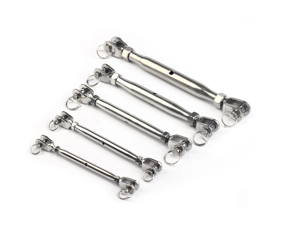 4PCS/LOT 316 Stainless Steel M10 Jaw& Jaw Bottle Screw Fork& Fork Turnbuckle Closed Body Rigging Screw Rigging Marine Hardware