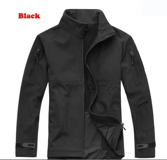 Commander Мужская мягкая оболочка водонепроницаемая куртка TAD армейский полицейский пальто ветрозащитная термальная верхняя одежда флисовая подкладка куртка - Цвет: Черный