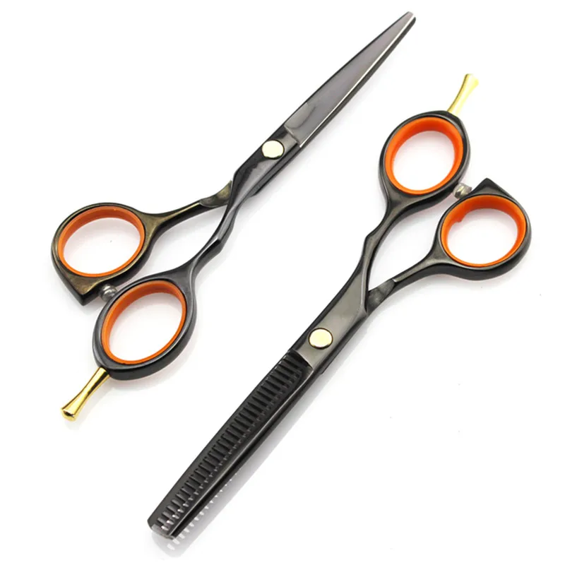 Профессиональные японские 440c 5,5 дюймов черные ножницы для стрижки волос Парикмахерские ножницы для стрижки Парикмахерские ножницы