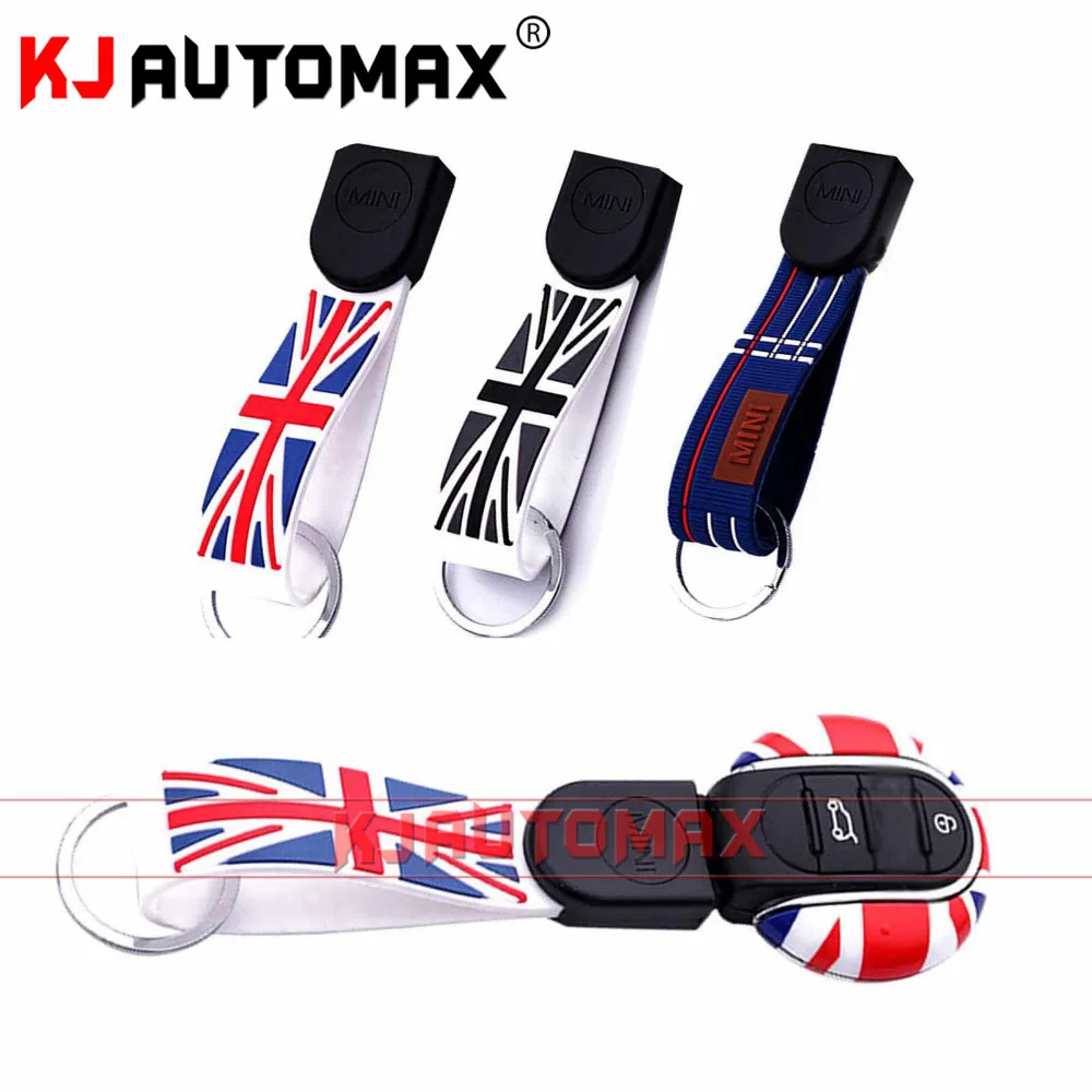 

1pc Car Styling Key Ring Belt KeyChain Chain for Mini Cooper F54 F55 F56 Club Countryman 2014 2015 Accessories union jack jcw