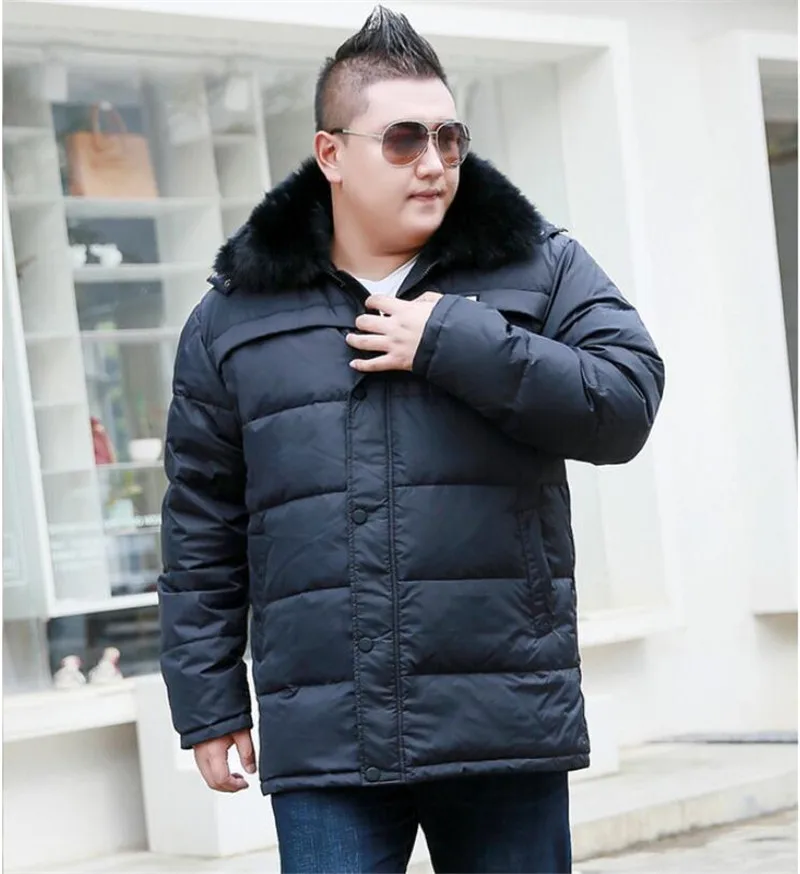 2019 мужской толстый большой размер Hhooded короткий меховой воротник хлопок пальто осень и зима воротник Мужская куртка Цвет черный/темно-синий