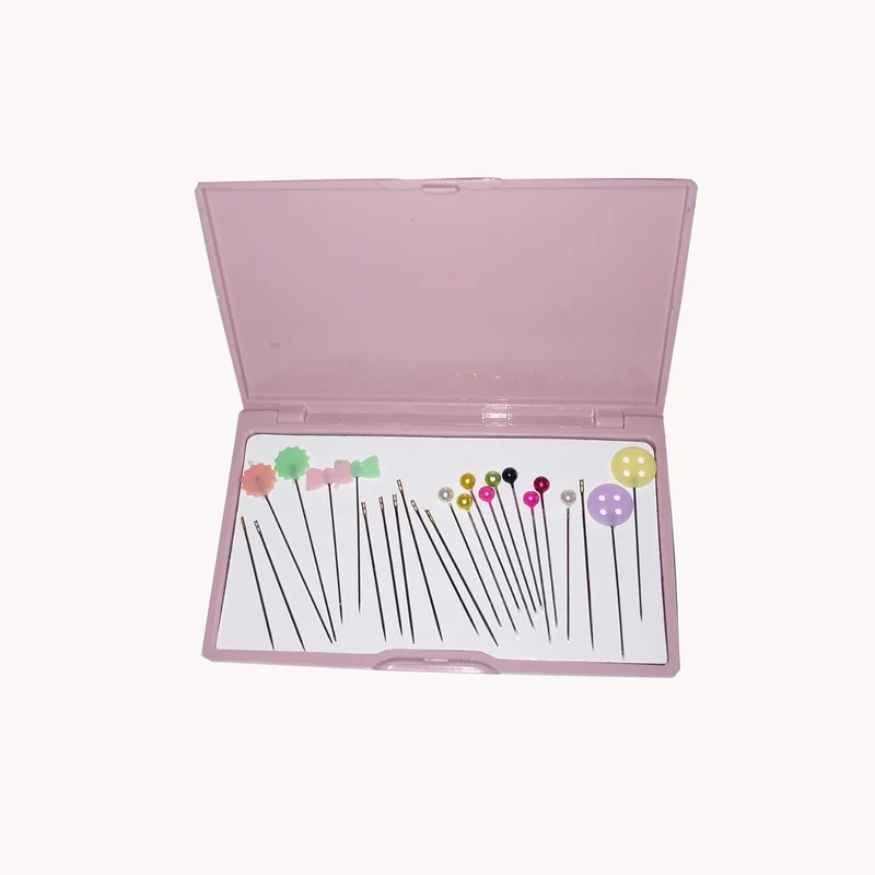 

Sewing Needles Storage Box Magnetic Needle Holder Pink Square Magnetic Pin Cushion DIY Embroidery Needle Plastic Storage Case