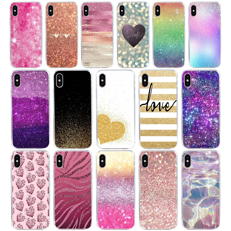 70Sd Glitter Bling Powder Gift Custodia Morbida In Silicone Tpu Cover Per Iphone 5 5S Se X Xr Xs Max Case