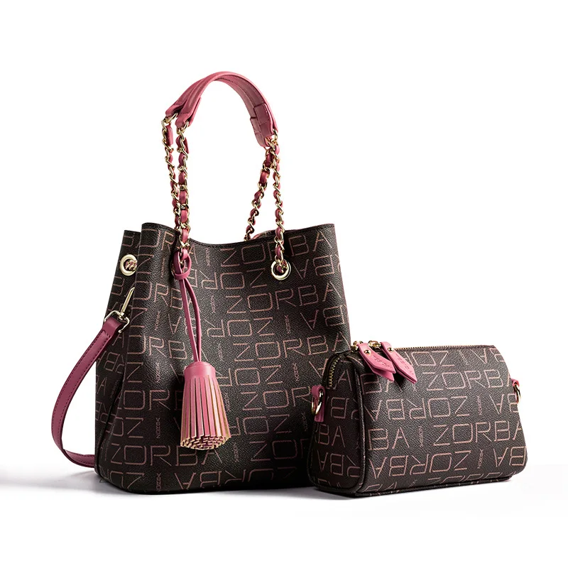 

LOEIL Women's bag spring and European fashion air bucket bag printing simple mother bag wild shoulder Messenger bag