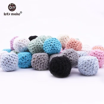 

Let's make 5pc Geometric Hexagon Crochet Beads Baby Teether Can Chew Wood Beads DIY Necklace Jewelry Accessories Wooden Teether