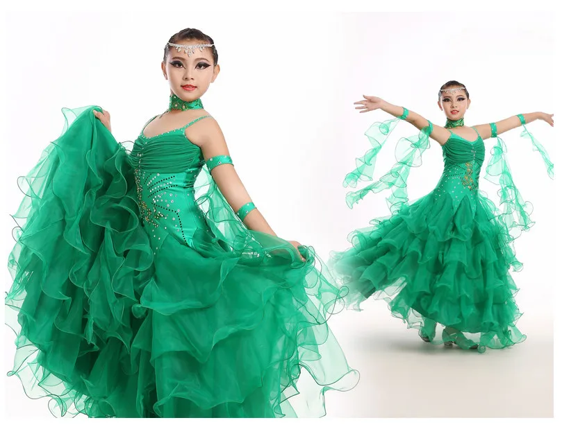 Girls Ballroom Dance Dress Standard Ballroom Dance Skirts ladin Dresses Vestido De Formatura Waltz Dress