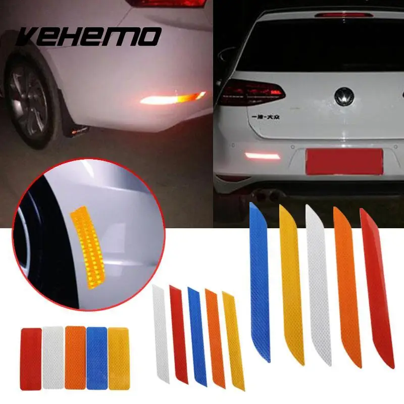 Vehemo 2 шт. 27,5X3 см Светоотражающие предупреждающие полосы лента автомобильный бампер светоотражающие полосы безопасный отражатель наклейки для автомобиля Стайлинг