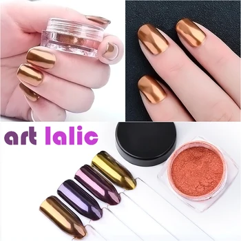 

2g/box Nail Glitter Rose Gold Purple Mirror Chrome Powder Dust Shiny Magic Mirror Effect Nails Art Pigment DIY Nail Decorations