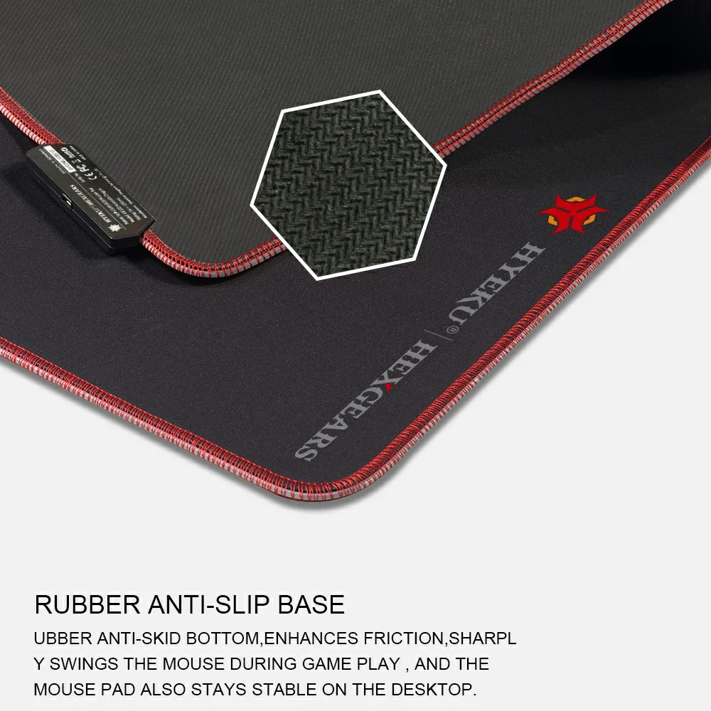HEXGEARS Led Mouse Pad Large Thicken 780*5*355 mm Knitted Edge 7 Color Rubber Base Big Gaming Gamer Soft Mousepad Mouse Mat
