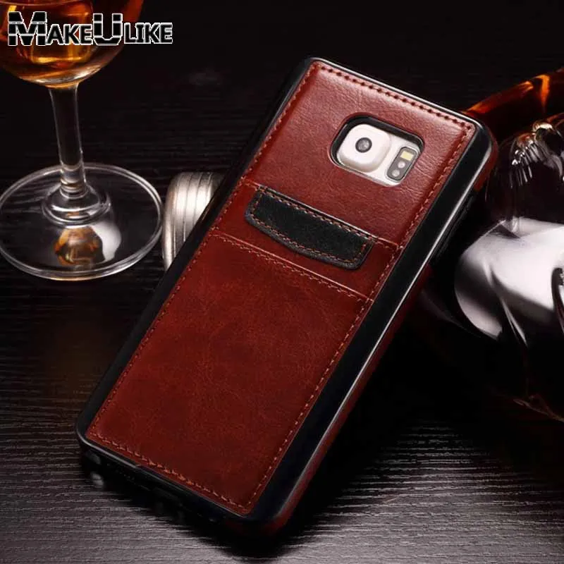 

MAKEULIKE Back Cover Case For Samsung Galaxy Note 5 Note5 Pu Leather Skin Soft Card Slot Phone Bags Case