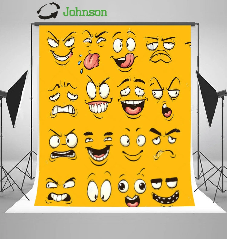 Funny Cartoon Faces Orange Photo Studio Background Polyester Or Vinyl Cloth High Quality Computer Print Wall Backdrops Background Aliexpress