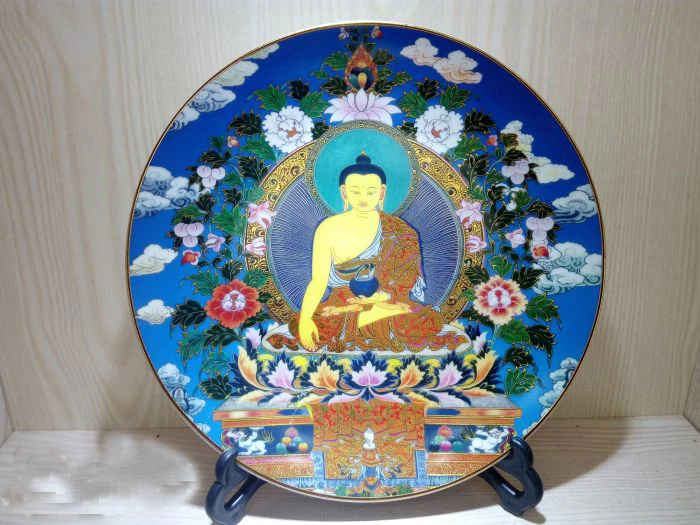 

Tibetan Buddhism HOME OFFICE Company SHOP Bless Decorative buddha Coloured drawing Sakyamuni Buddha Porcelain statue Talisman