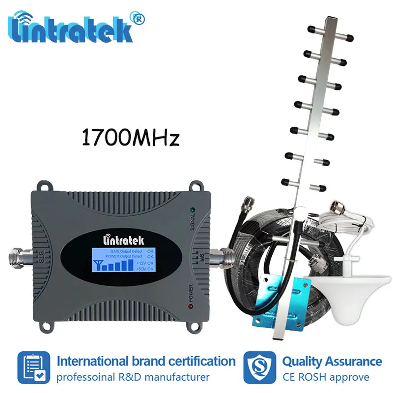 

Lintratek AWS 1700/2100mhz Cellular Amplifier 3G UMTS 4G LTE 1700 Booster MINI Repeater Ceiling Antenna +12m LCD Display #4