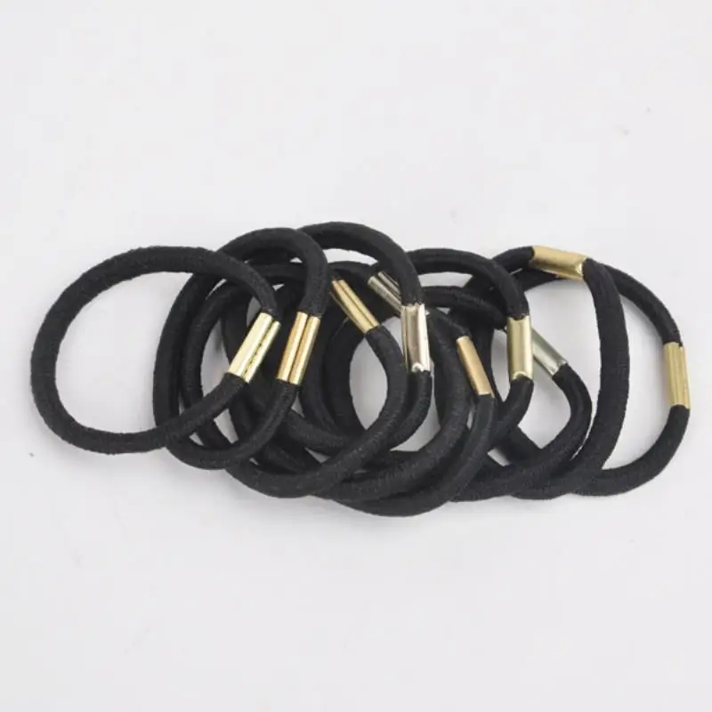 10pcs Classical Black Nylon Ponytail Holder Hot Sale Elastic Hair Ties Rope Ring Rubber For Hair Accessories