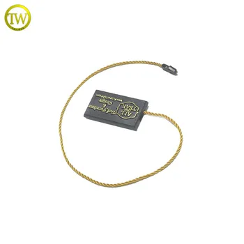 

ST07 custom single side logo name elastic string plastic embossed seal tags