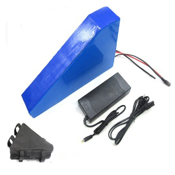 Discount 36v 1000w triangle e-bike battery 36v 40ah lithium ion battery pack  with 30A BMS ,Charger For Panasonic cell 6