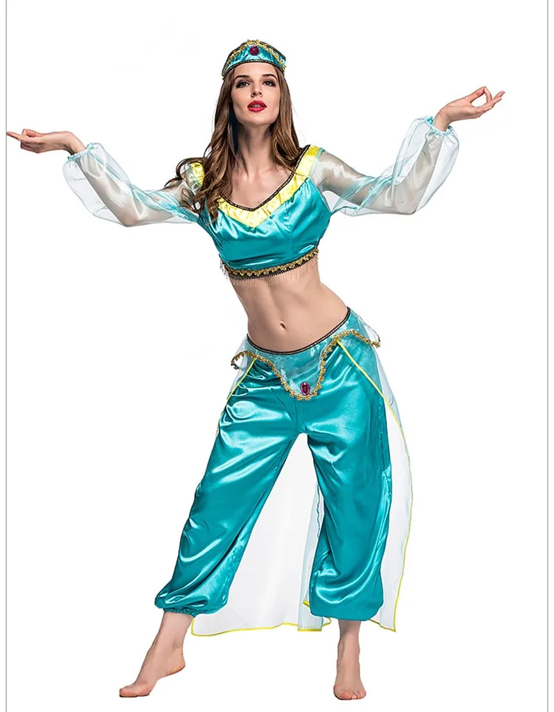 Jazmin Princess Costume Women Adult Aladdins Princess Jasmine Cosplay 