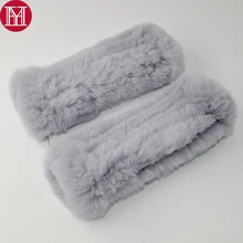 Женские модные вязаные теплые Настоящий мех кролика перчатки зимние женские меховые варежки натуральный мягкий Настоящий мех кролика перчатки