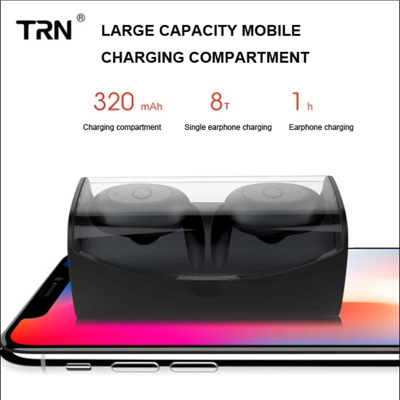 TRN T100 TWS Bluetooth наушники беспроводные водонепроницаемые зарядка кабина Hi Fi