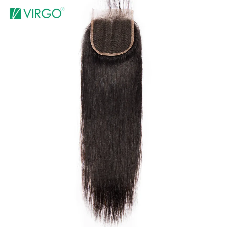 

Volys Virgo 100% Remy Hair Straight Lace Closure 4*4 Free/Middle/Three Part Human Hair Mixed Length 8inch-20inch Free Shipping