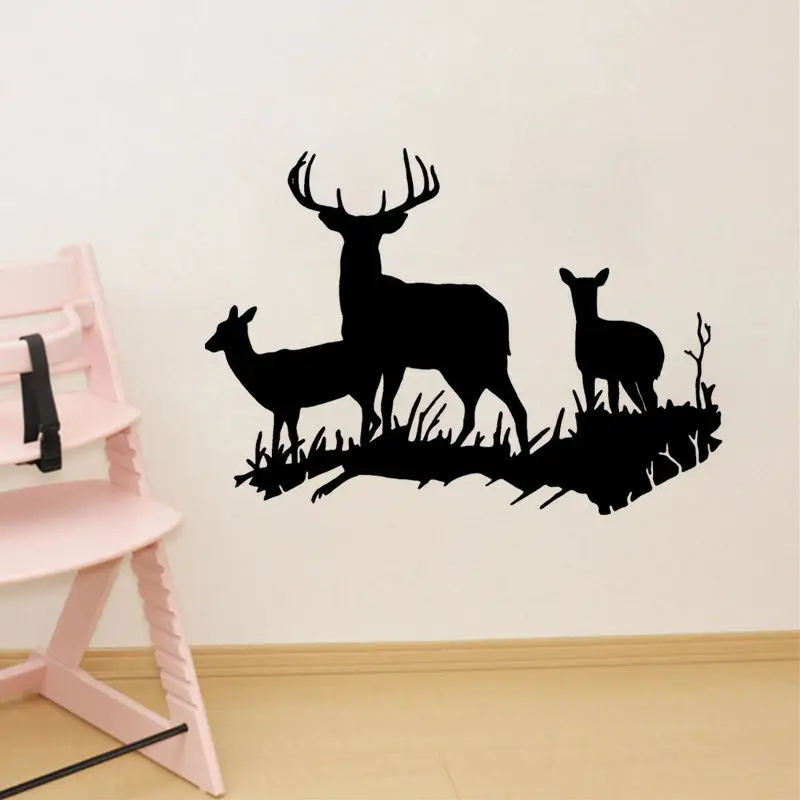 DEER BUCK DOE Wall Stickers DEER FAMILY Vinyl Wall Sticker Animal Home