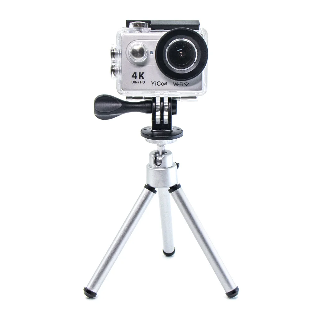 Мини Алюминиевый Серебряный складной штатив Регулируемая камера ножки крепление для Gopro 6 5 4 3 Xiaomi yi 4 k SJCAM Go Pro экшн Спортивная камера