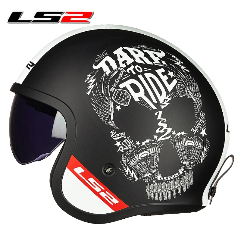 Download LS2 open face motorcycle helmet with flip up visor vintage ...