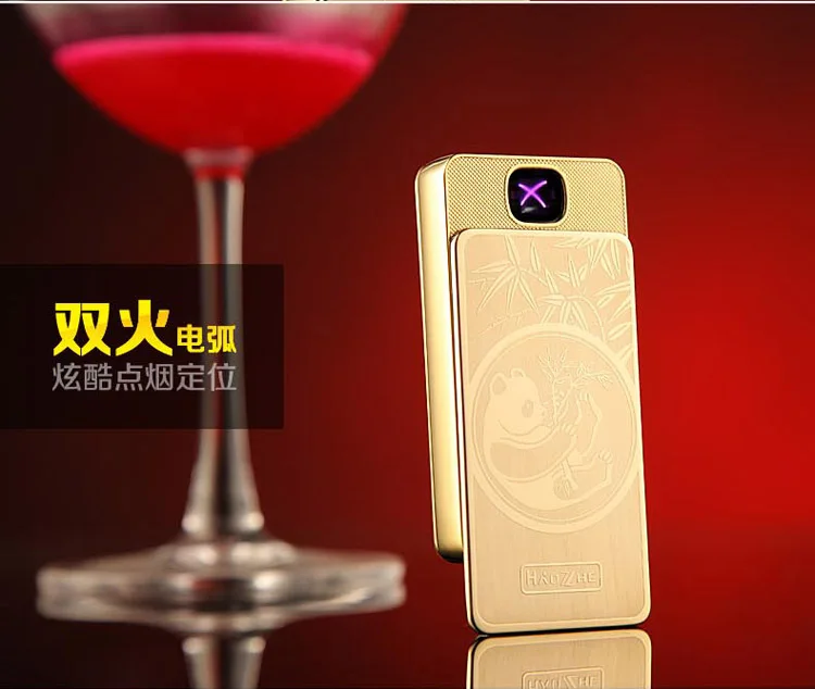 Panda double X arc pulse USB-зажигалка для электронных сигарет металлические зажигалки