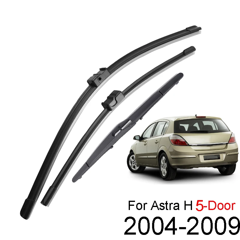 Misima LHD Front Rear Wiper Blades For Opel Astra H 2004 2005 2006 2007 2008 2009 Rubber Windscreen Windshield Car Accessories
