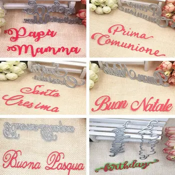 

2020 New Italian Letters Metal Cutting Dies Stencils Template for Scrapbooking Card Album Embossing Decor DIY Metal Crafts Gift