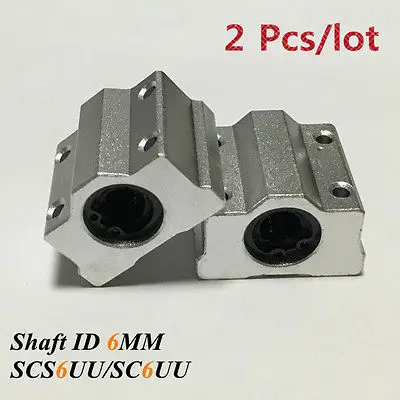 

2 Pcs SCS6UU ID 6MM Linear Ball Bearing Block For 6mm Linear Guide Rod Shaft