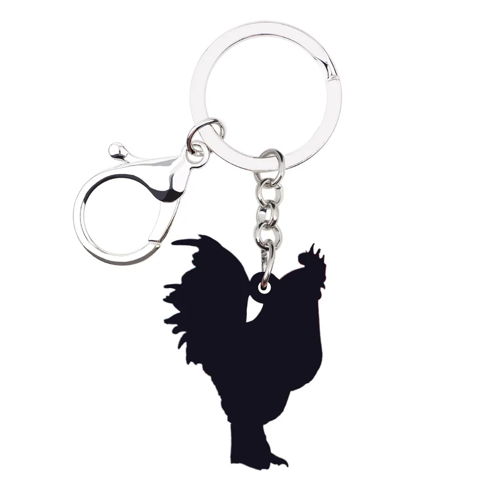 Acrylic Floral Farm Chicken Rooster KeyChains Rings For Women Bag Jewelry Charms Acrylic Floral Farm Chicken Rooster KeyChains Rings For Women Bag Jewelry Charms