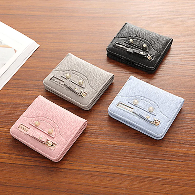

Fashion Wallet Women Leather Wallets Female Hasp Double Zipper Design Coin Purse ID Card Holder Unisex Slim Wallet