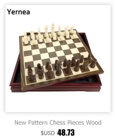 Yernea развлекательная деревянная складная шахматная доска, ретро металлические Литые шахматы, набор шахматных игр, высокое качество, шахматная доска, подарок