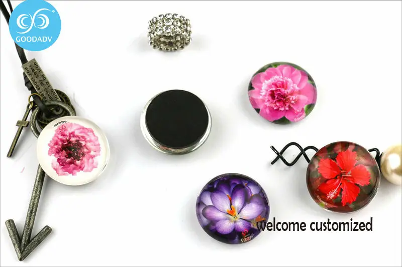 Home decor kitchen accessories flower printed custom glass fridge