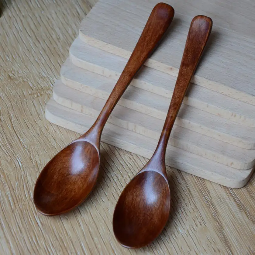 

ISHOWTIENDA Wooden Spoon Bamboo Kitchen Cooking Utensil Tool Soup Teaspoon Catering For Kicthen