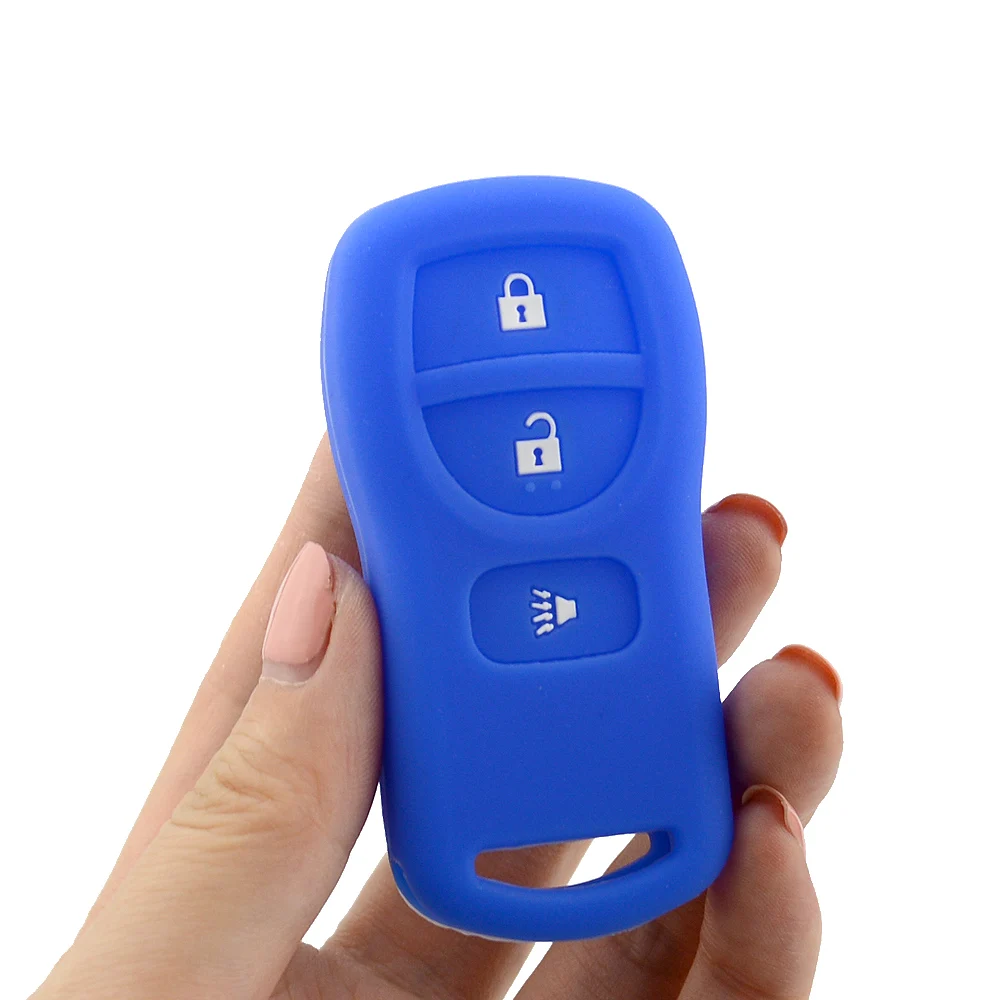 3 buttons silicone car key case for Nissan 3