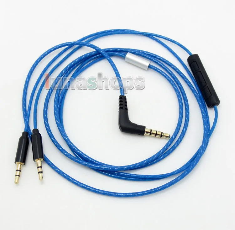 Синий с микрофоном пульт дистанционного управления кабель для Sol Republic Master треков HD V8 V10 V12 X3 наушники LN004896