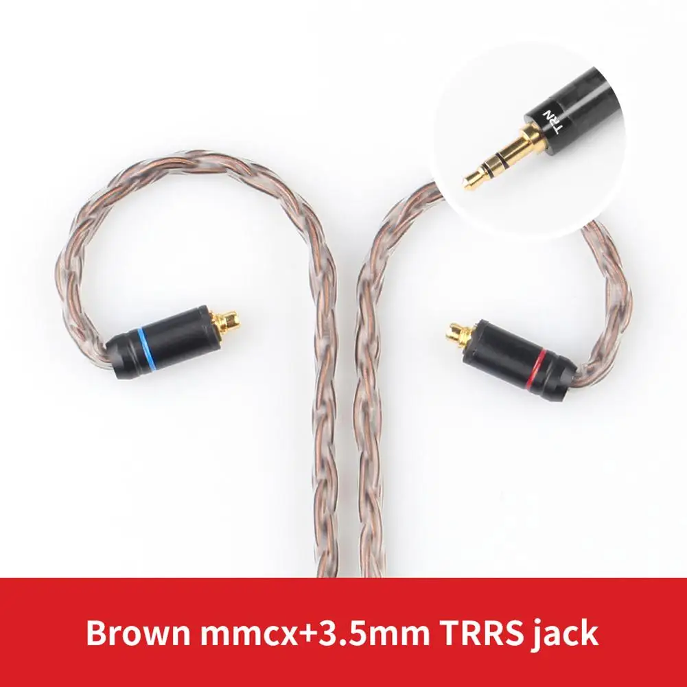 TRN T2 16 ядро посеребренные HiFi наушники Модернизированный кабель мягкий ручной кабель