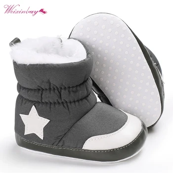 

0-18M Winter Baby Girl Boy Booties Infant Toddler Snow Boots Newborn Warm Anti-slip Soft Sole Shoes Fashion Anti-dirty