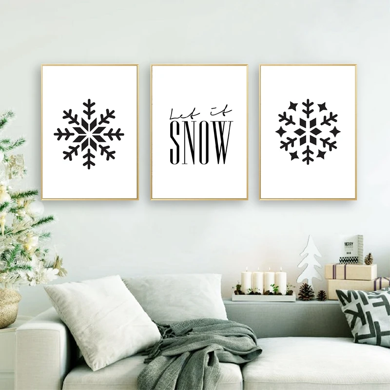 Snow Christmas Prints Christmas Decor